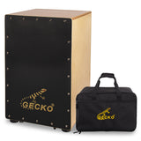 GECKO Cajon BOX Drum-Wooden Percussion Box musical instrument bass drum box acoustic box drum beat box with Internal Adjustable Guitar Strings cajon drum set package