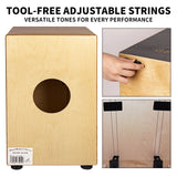 GECKO Cajon BOX Drum-Wooden Percussion Box musical instrument bass drum box acoustic box drum beat box with Internal Adjustable Guitar Strings cajon drum set package