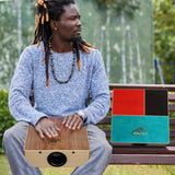 GECKO Portable Cajon Drum - Dual-Sided Design | One Side with Triple Bongo Tones, One Side Guitar String Cajon Sound | Hand or Brush Play | Made of Birch and Walnut | Includes Oxford Bag