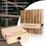 PARDUS Portable Cajon Drum with Removable Snare Straps Travel Cajon with Dual-Sided Birch & Techwood for Deep and Crisp Sounds Percussion Musical Instrument Includes Oxford Carrying Bag