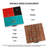 GECKO Portable Cajon Drum - Dual-Sided Design | One Side with Triple Bongo Tones, One Side Guitar String Cajon Sound | Hand or Brush Play | Made of Birch and Walnut | Includes Oxford Bag