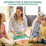 GECKO 14.6 Inch Ocean Drum | Birch Wood Frame with Beads | Versatile Hand Drum for Wave Sounds, Meditation, Sensory Play, Music Education, and Live Performance | Dual Use as Portable Cajón Drum