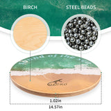GECKO 14.6 Inch Ocean Drum | Birch Wood Frame with Beads | Versatile Hand Drum for Wave Sounds, Meditation, Sensory Play, Music Education, and Live Performance | Dual Use as Portable Cajón Drum