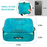 Tambourine Cajon Drum with Jingles, Wearable Strap, Storage Bag, Handheld Percussion Instrument, Portable Cajon for Rhythm Practice & Live Performance (Blue)
