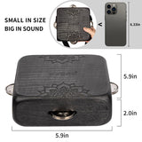 Tambourine Cajon Drum with Jingles, Wearable Strap, Storage Bag, Handheld Percussion Instrument, Portable Cajon for Rhythm Practice & Live Performance (Black)
