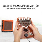 GECKO High-End Quality Kalimba 17 Keys Butterfly Print Solid Red Sandalwood Kalimba-K17SDEQ with Pickup
