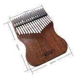 GECKO Premium Kalimba 17 Keys Mahogany Kalimba K17MAP