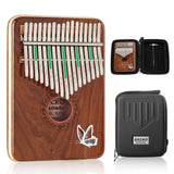 GECKO Premium Handmade Kalimba 17 Keys Butterfly Print Solid Red Sandalwood Kalimba K17SD