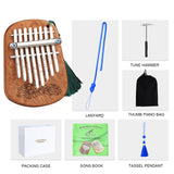 GECKO Premium Mini Kalimba with Ribbon 8 Keys Beginner Mahogany Kalimba K8CM