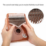 GECKO Premium Handmade Kalimba 17 Keys Butterfly Print Solid Red Sandalwood Kalimba K17SD