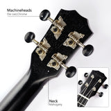 Gecko Boutique 23 inch Mahogany black Hawaii Ukulele UK108