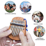 GECKO Premium Mini Kalimba with Ribbon 8 Keys Beginner Mahogany Kalimba K8CM