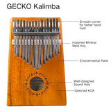 GECKO Premium C Key Kalimba 15 Keys Acacia Wood Kalimba K15K