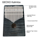 GECKO Premium C Key Kalimba 17 Keys Brich Wood Kalimba MCB