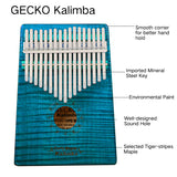 GECKO Premium C Key Kalimba 17 Keys Brich Wood Kalimba MCBL