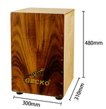 Gecko Boutique Handmade KOA Wood Percussion Instrument Cajon Box Drum CL10KOA