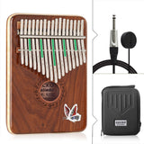 GECKO High-End Quality Kalimba 17 Keys Butterfly Print Solid Red Sandalwood Kalimba-K17SDEQ with Pickup