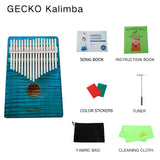 GECKO Premium C Key Kalimba 17 Keys Brich Wood Kalimba MCBL