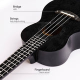 Gecko Boutique 23 inch Mahogany black Hawaii Ukulele UK108